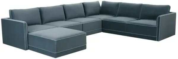 Willow Misty Blue Modular Large Chaise Sectional
