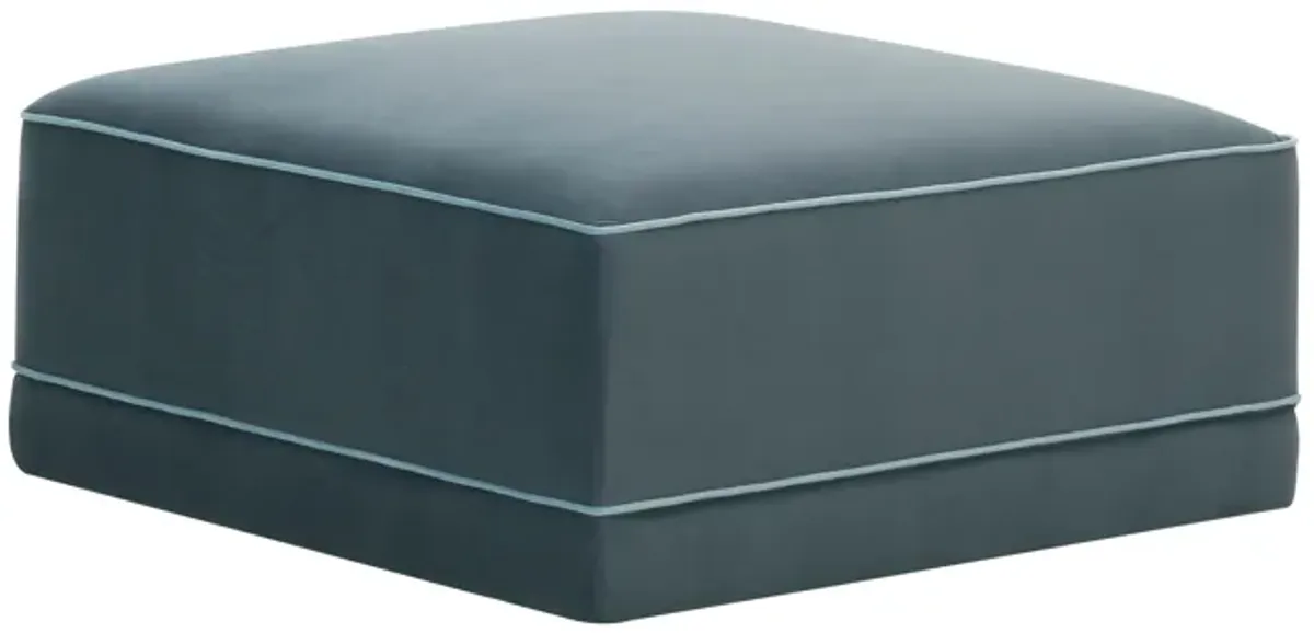 Willow Misty Blue Ottoman