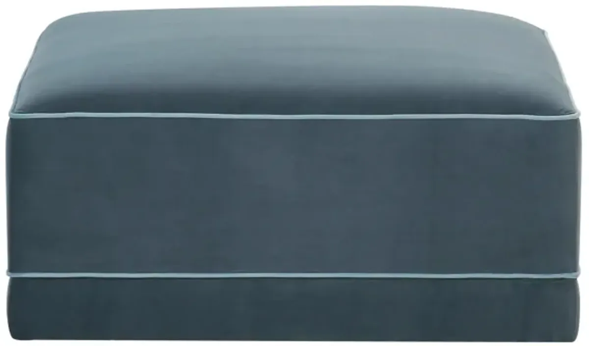 Willow Misty Blue Ottoman