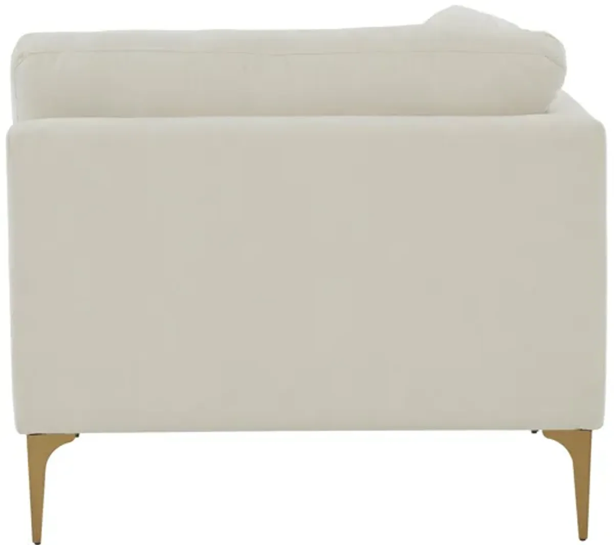 Serena Cream Velvet Armless Chair