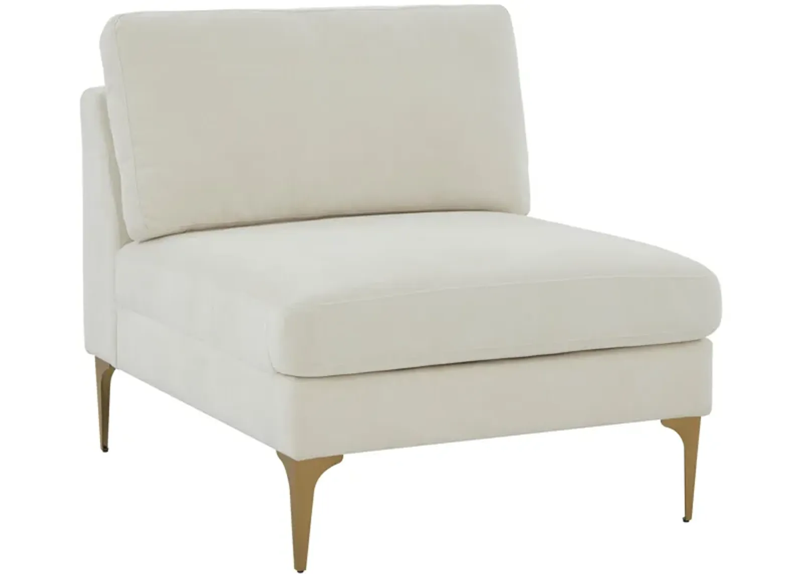 Serena Cream Velvet Armless Chair