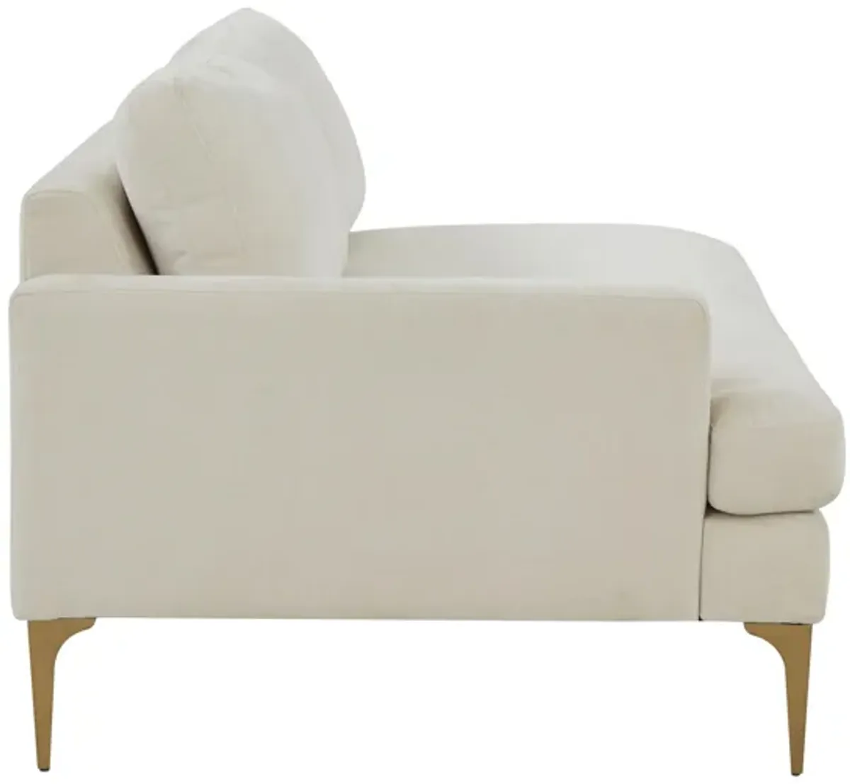 Serena Cream Velvet LAF Loveseat