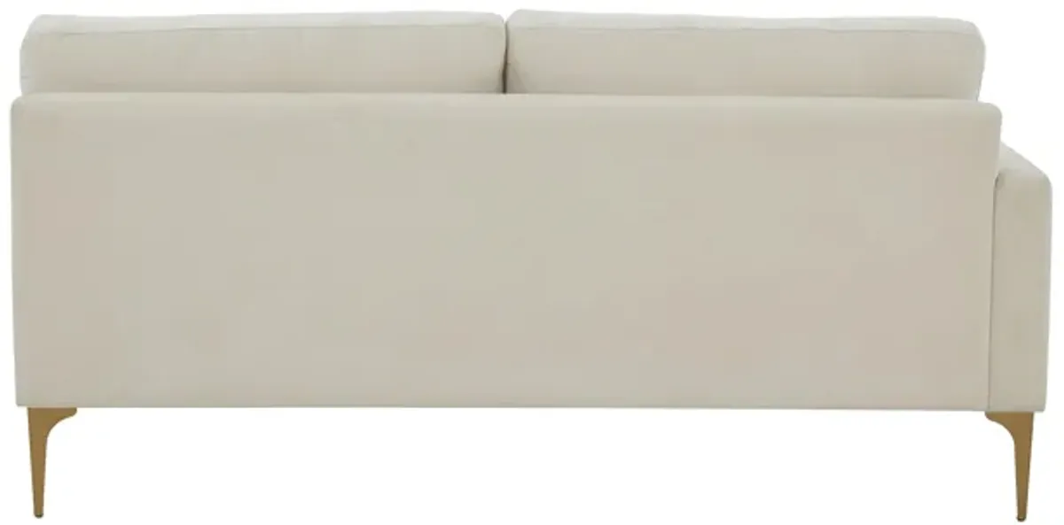 Serena Cream Velvet LAF Loveseat