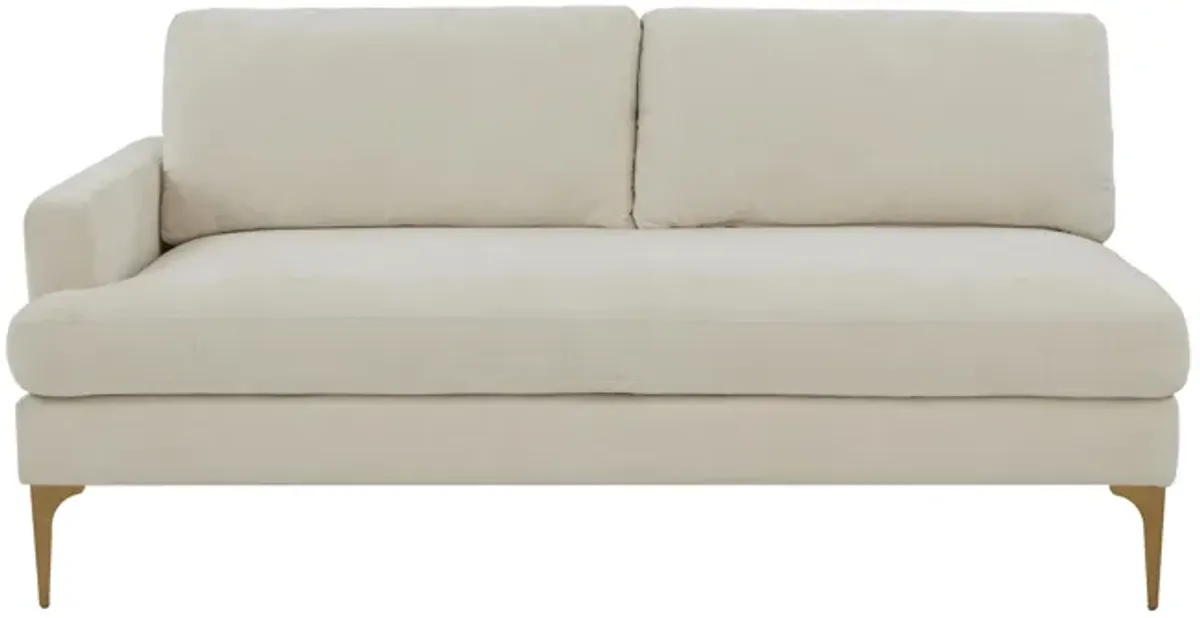 Serena Cream Velvet LAF Loveseat