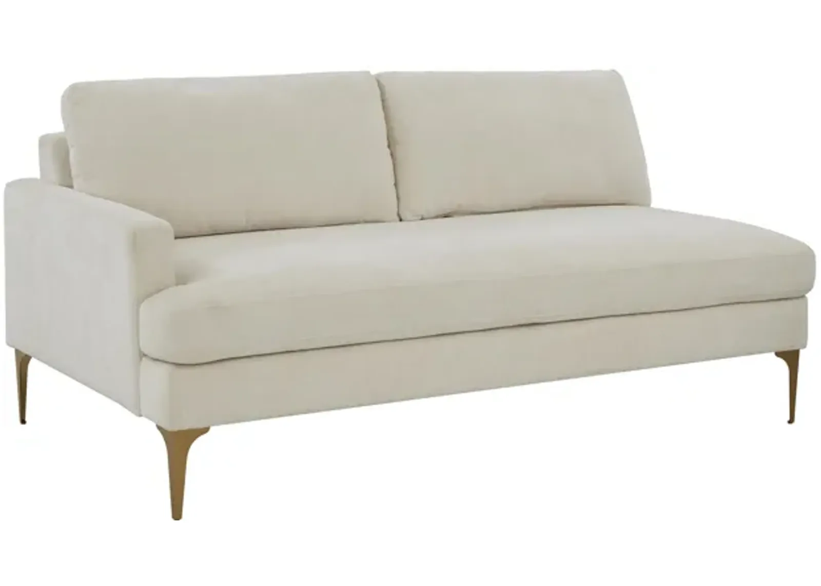 Serena Cream Velvet LAF Loveseat