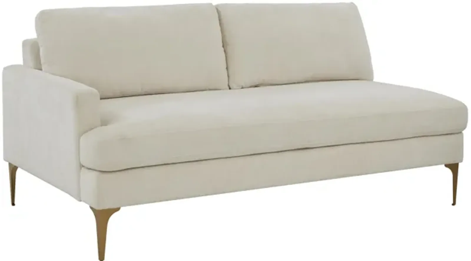 Serena Cream Velvet LAF Loveseat