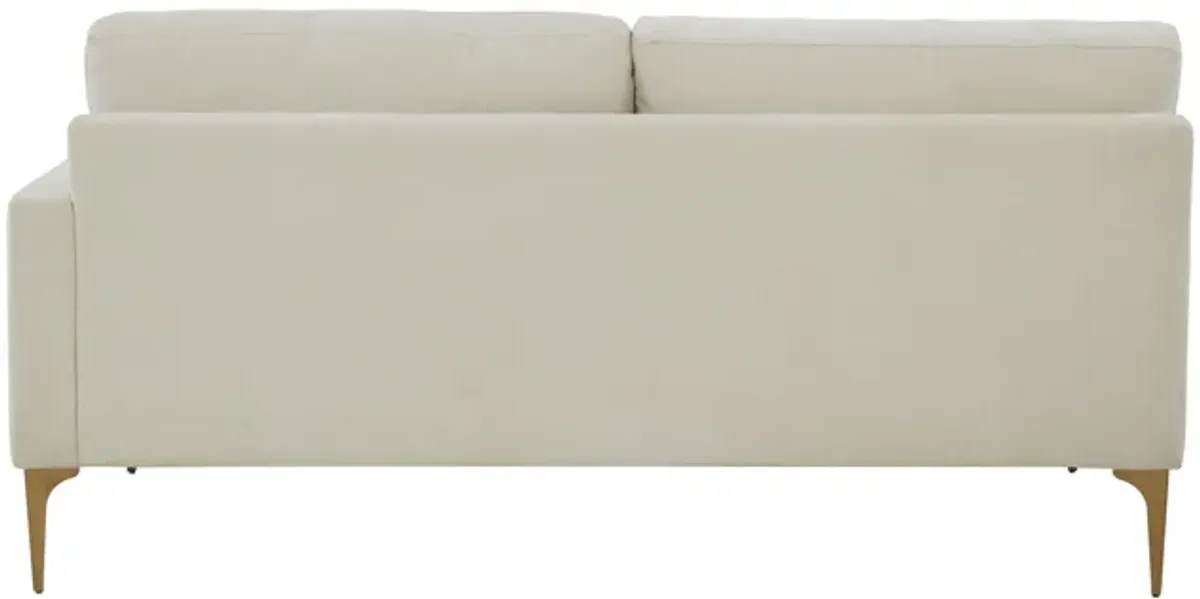 Serena Cream Velvet RAF Loveseat