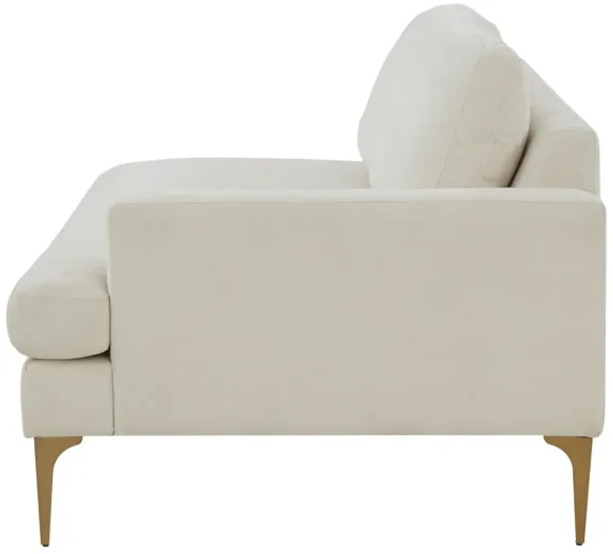 Serena Cream Velvet RAF Loveseat