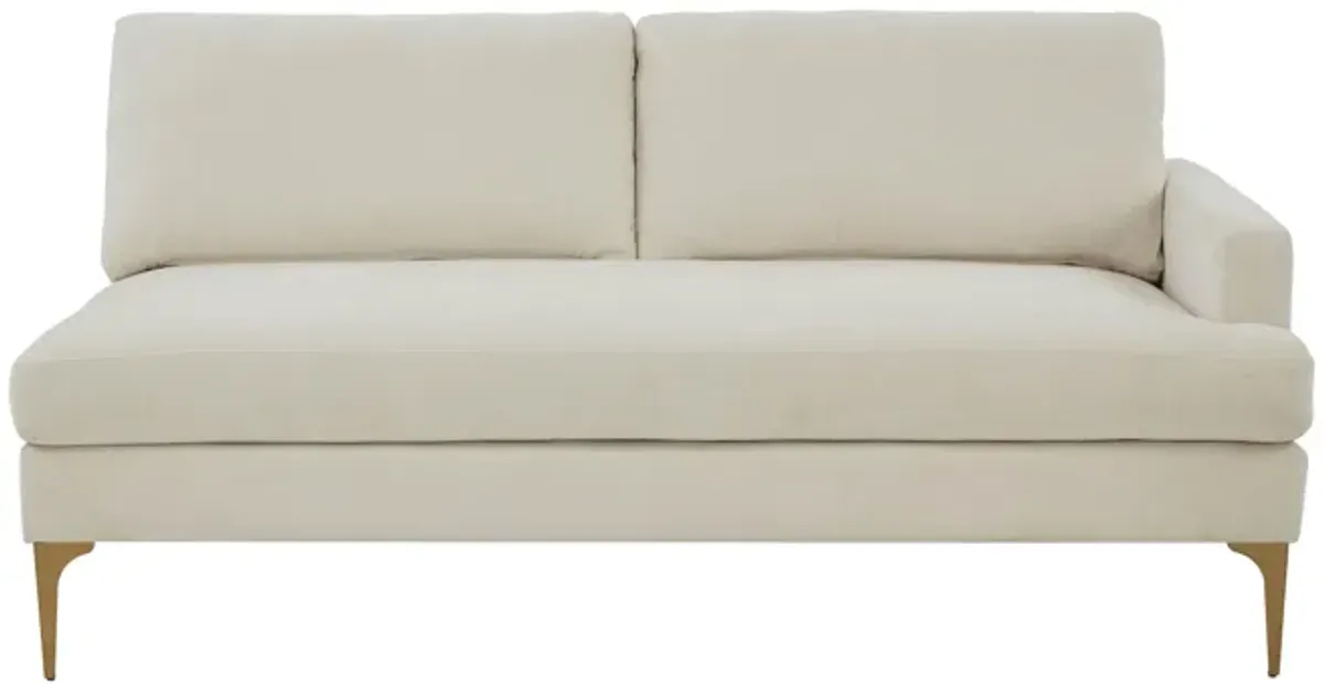 Serena Cream Velvet RAF Loveseat