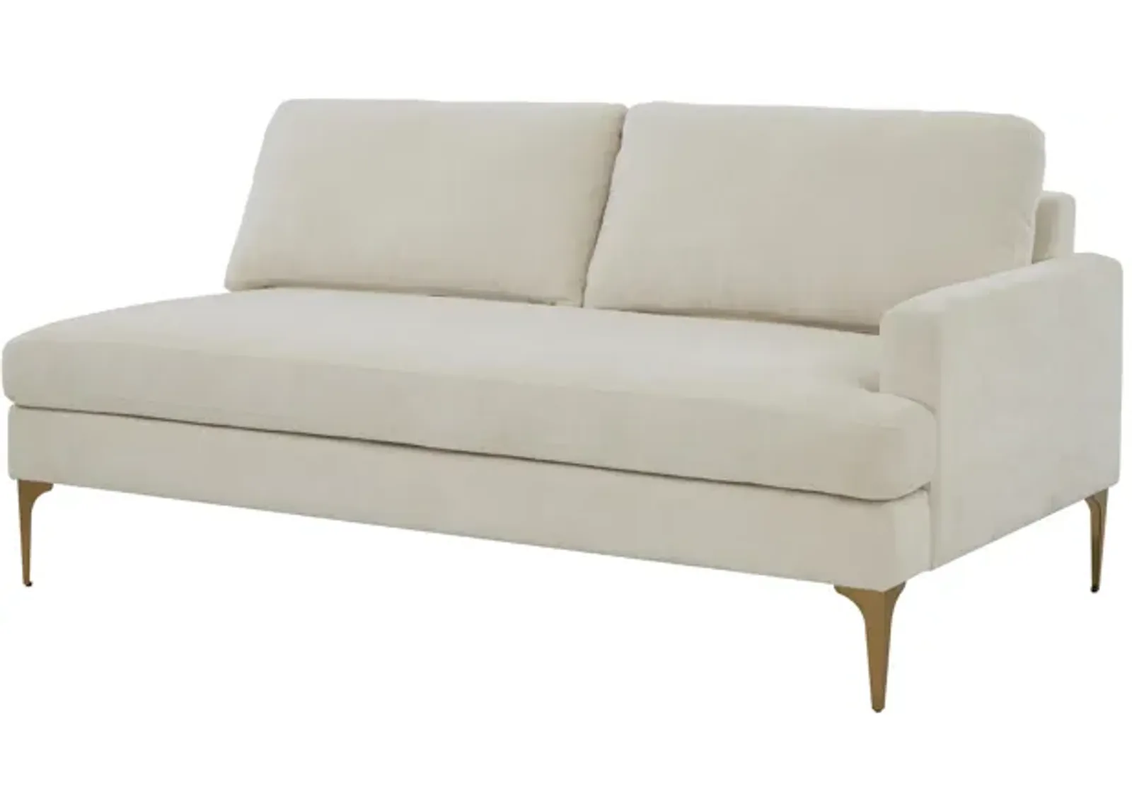 Serena Cream Velvet RAF Loveseat