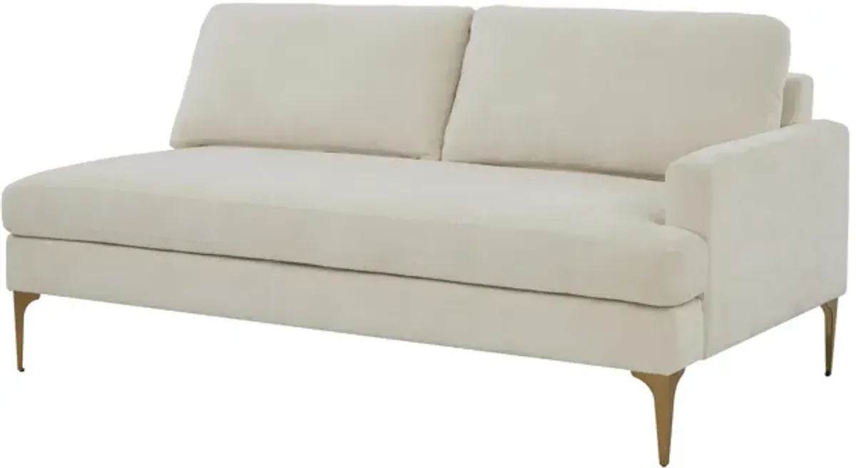 Serena Cream Velvet RAF Loveseat