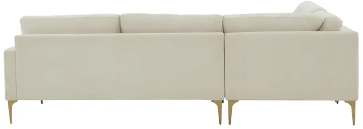 Serena Cream Velvet L-Sectional