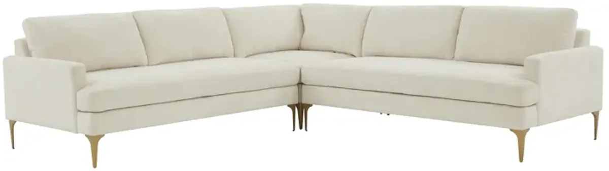 Serena Cream Velvet L-Sectional