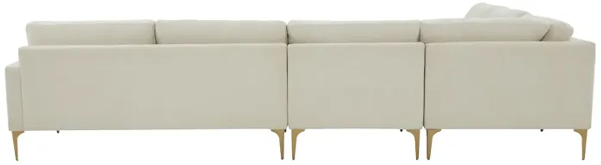 Serena Cream Velvet Large L-Sectional