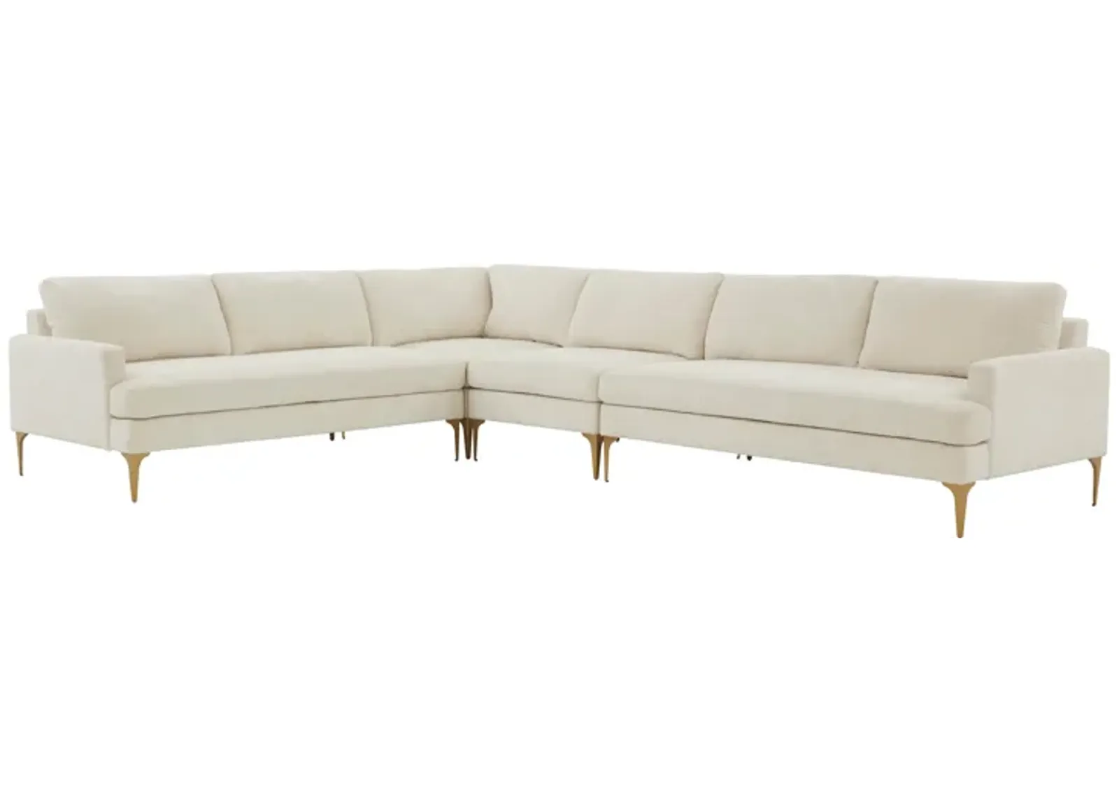 Serena Cream Velvet Large L-Sectional