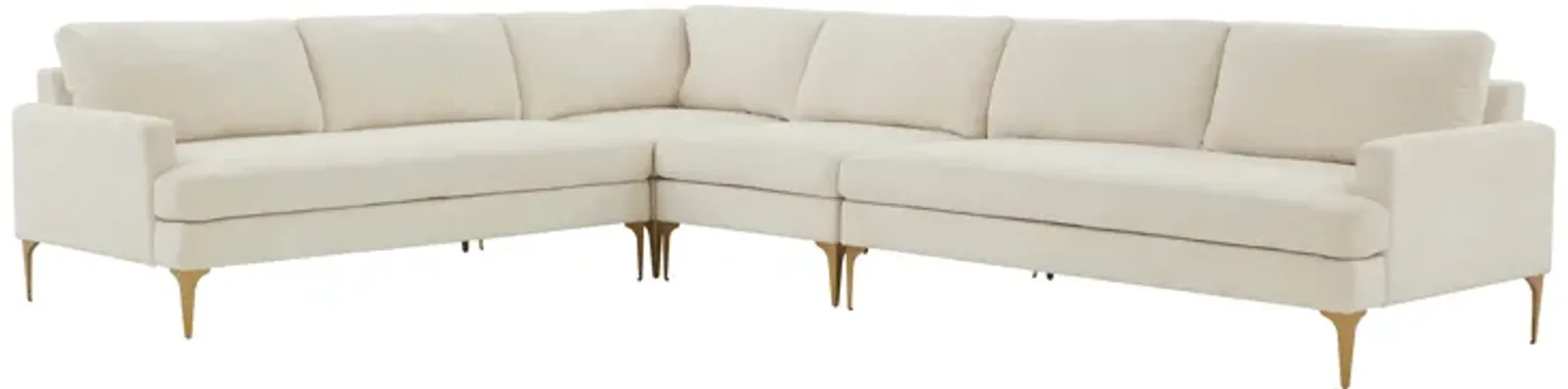 Serena Cream Velvet Large L-Sectional