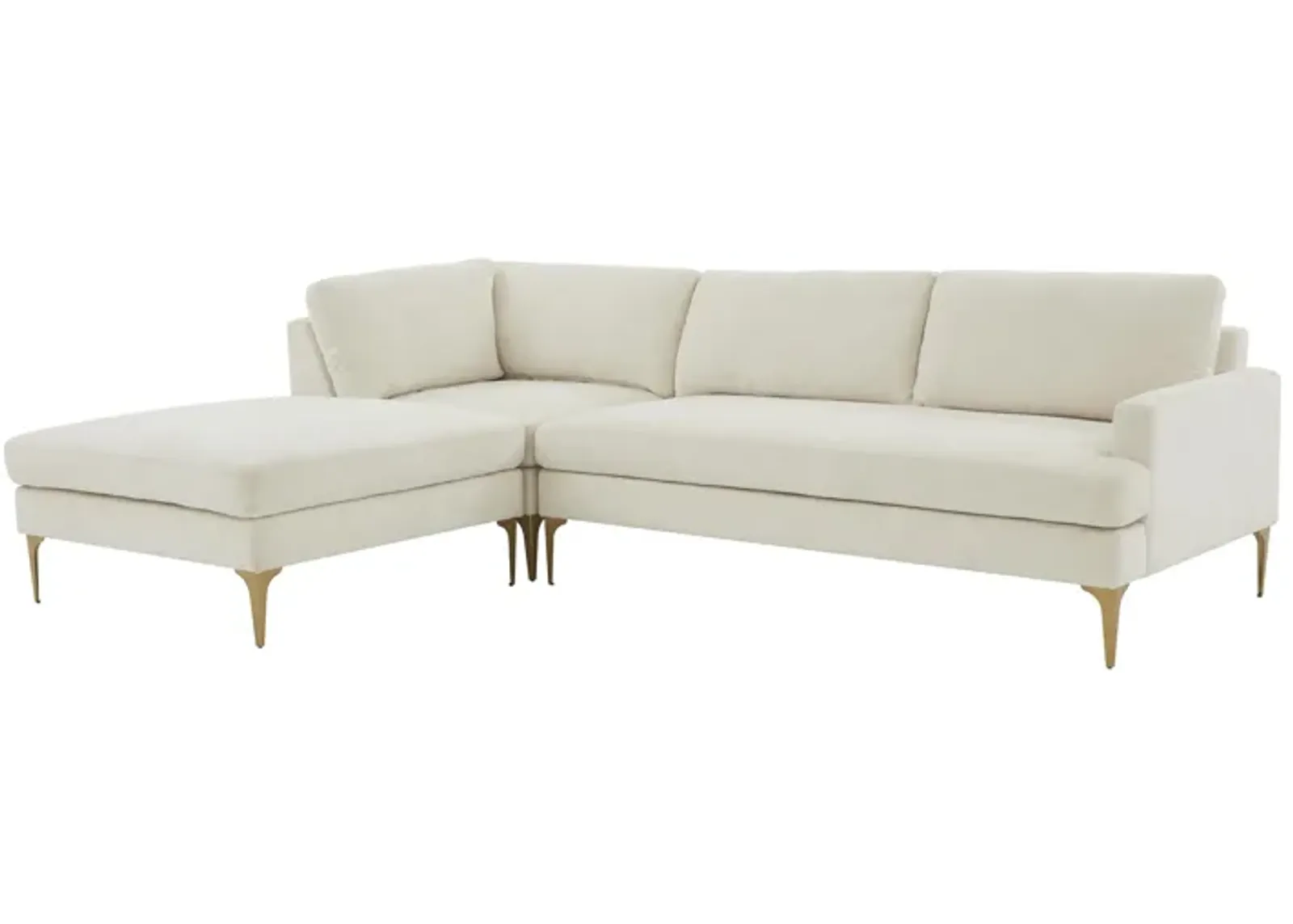 Serena Cream Velvet LAF Chaise Sectional