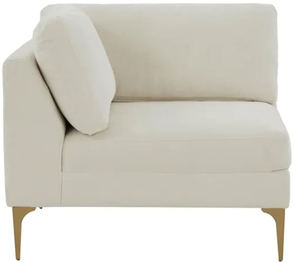 Serena Cream Velvet Corner Seat