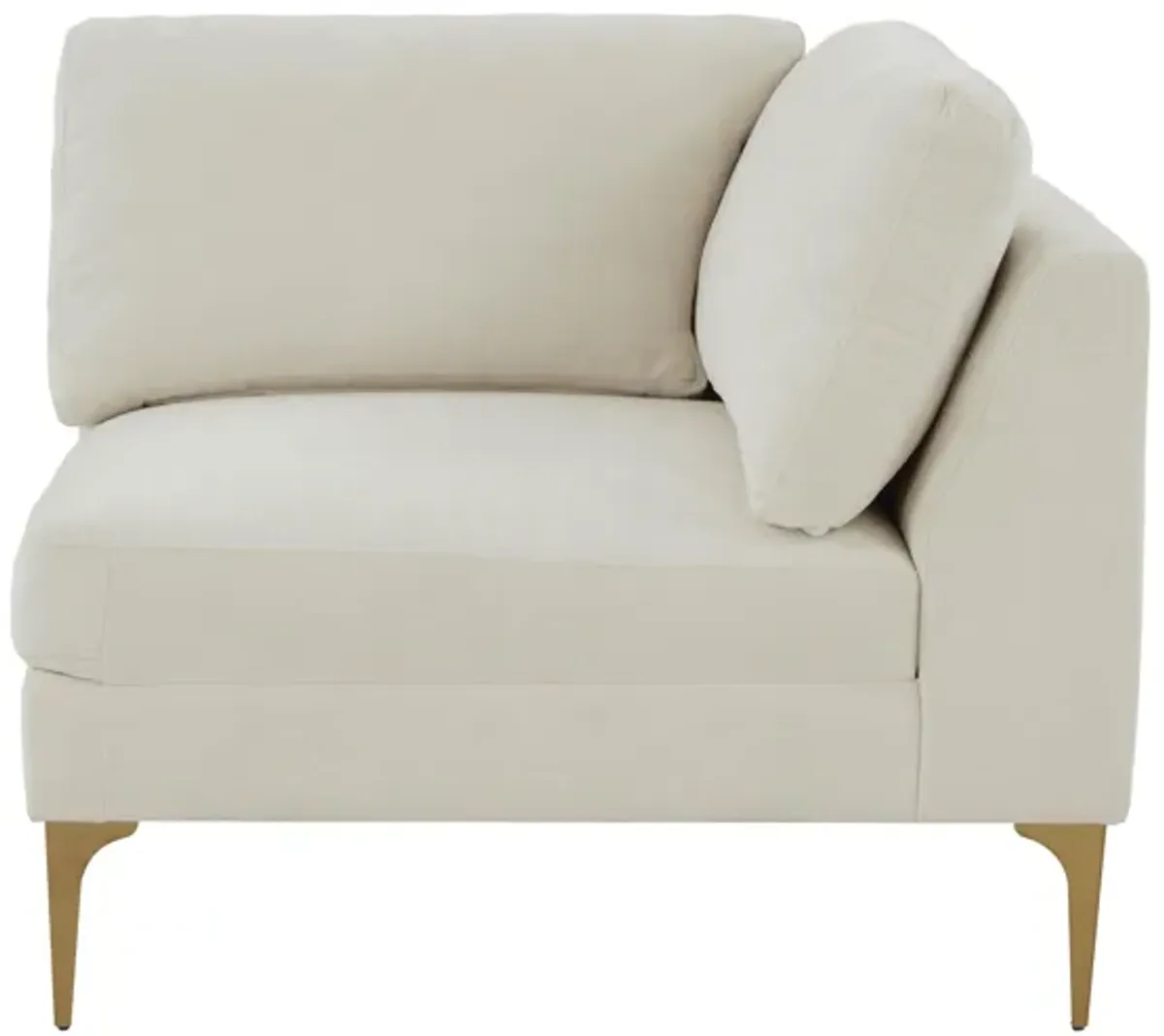 Serena Cream Velvet Corner Seat