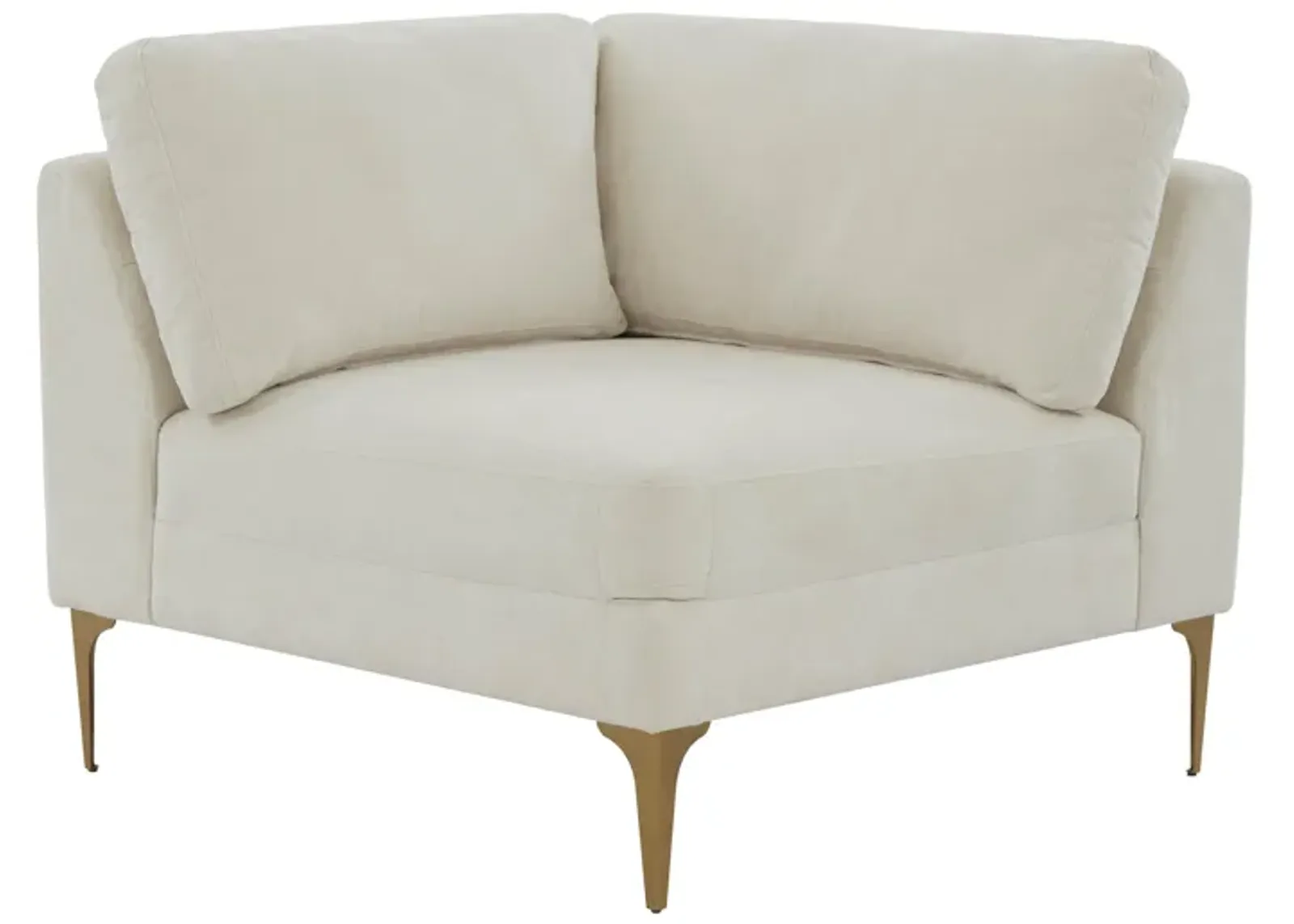 Serena Cream Velvet Corner Seat