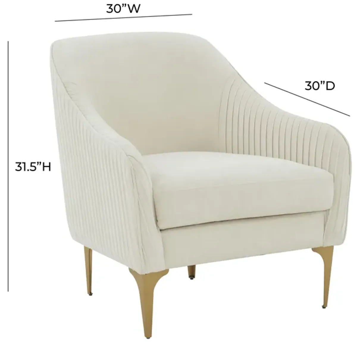 Serena Cream Velvet Accent Chair