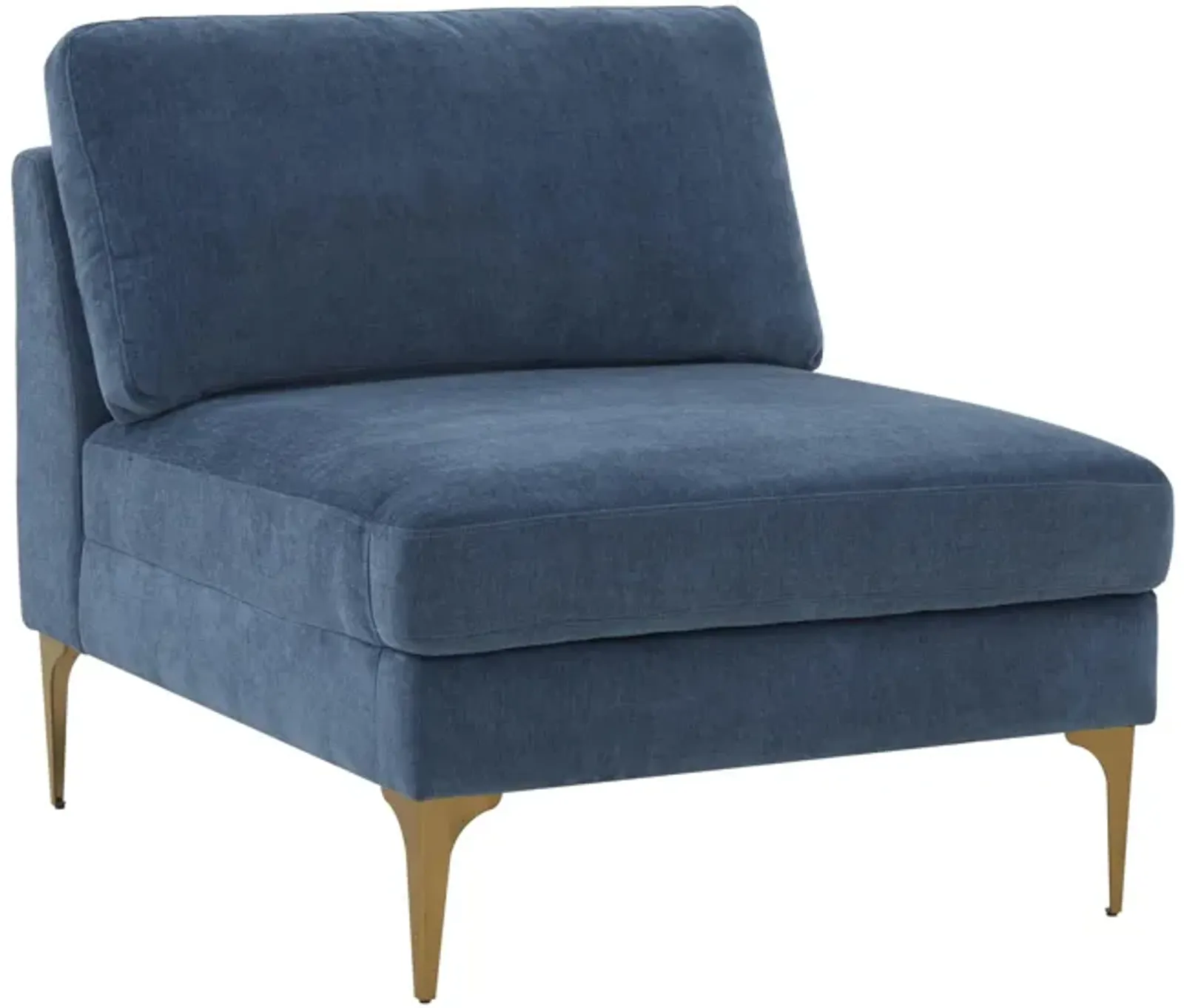 Serena Blue Velvet Armless Chair