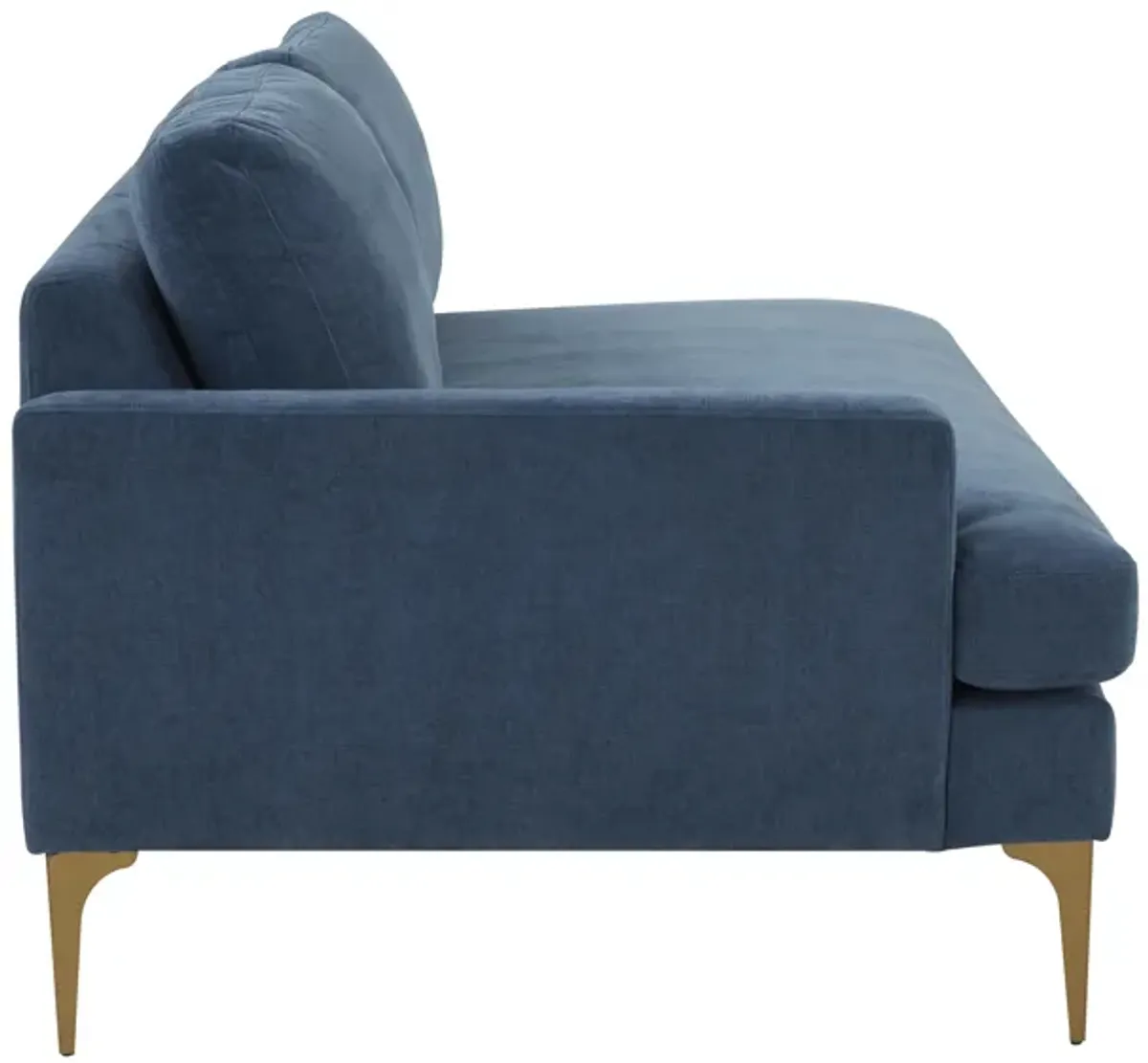 Serena Blue Velvet LAF Loveseat