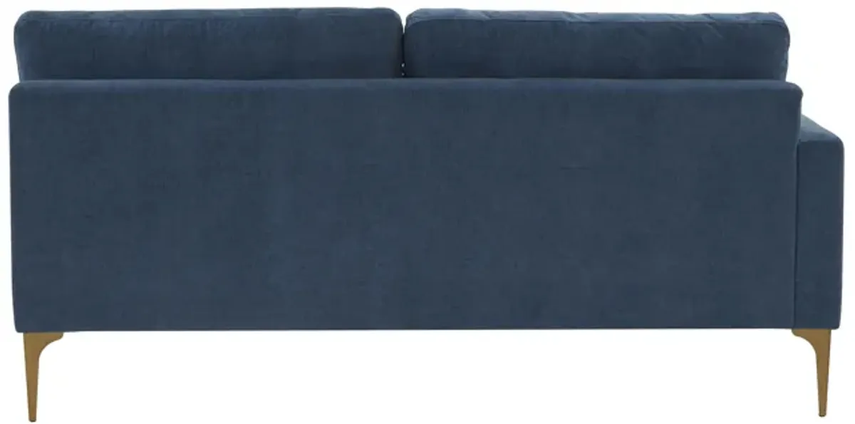 Serena Blue Velvet LAF Loveseat