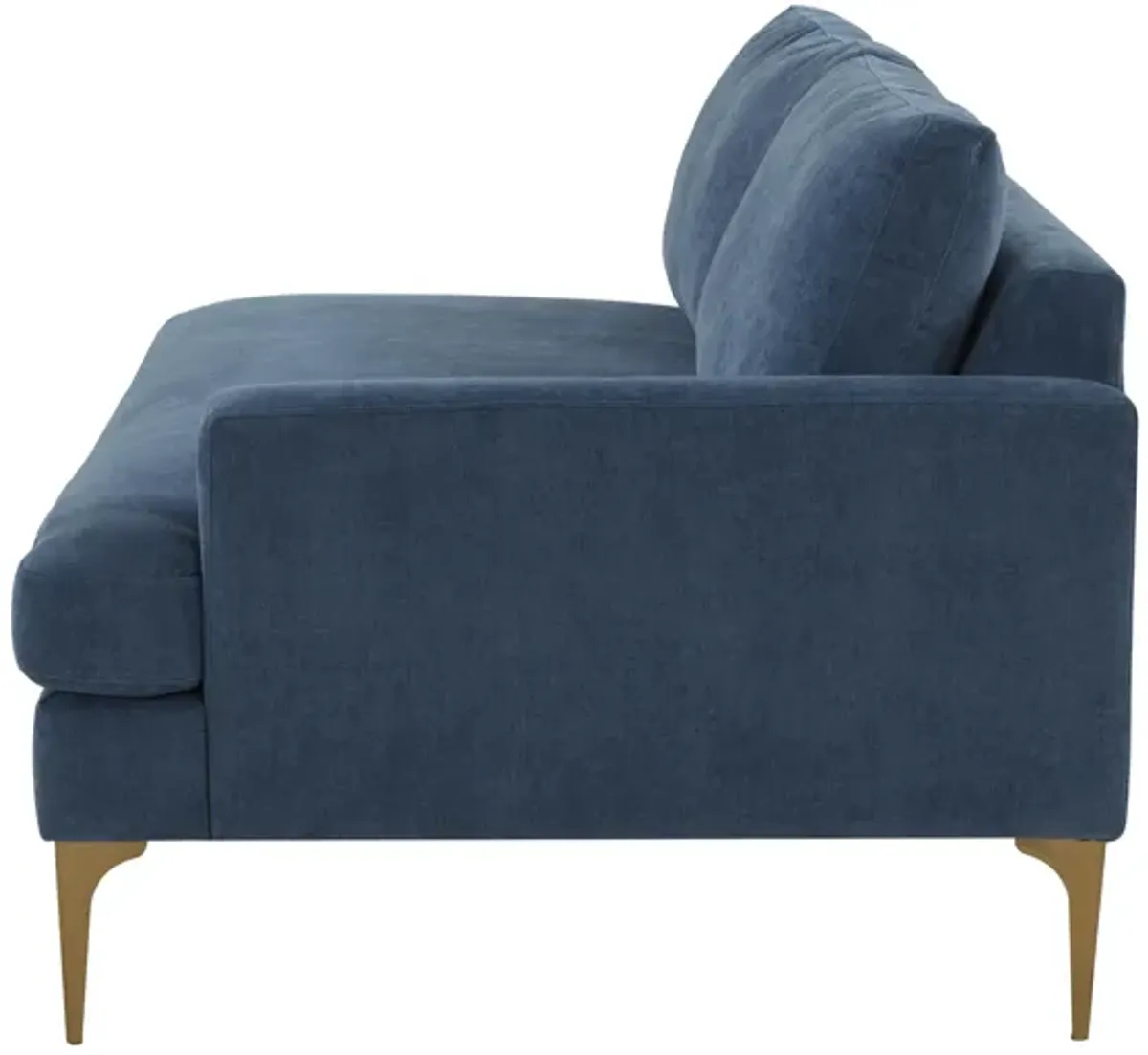 Serena Blue Velvet RAF Loveseat