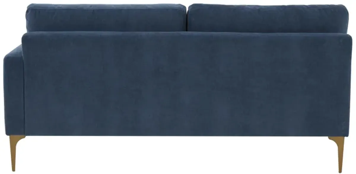 Serena Blue Velvet RAF Loveseat