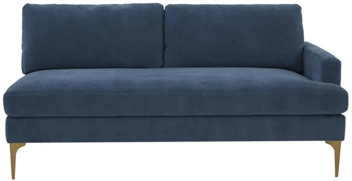 Serena Blue Velvet RAF Loveseat