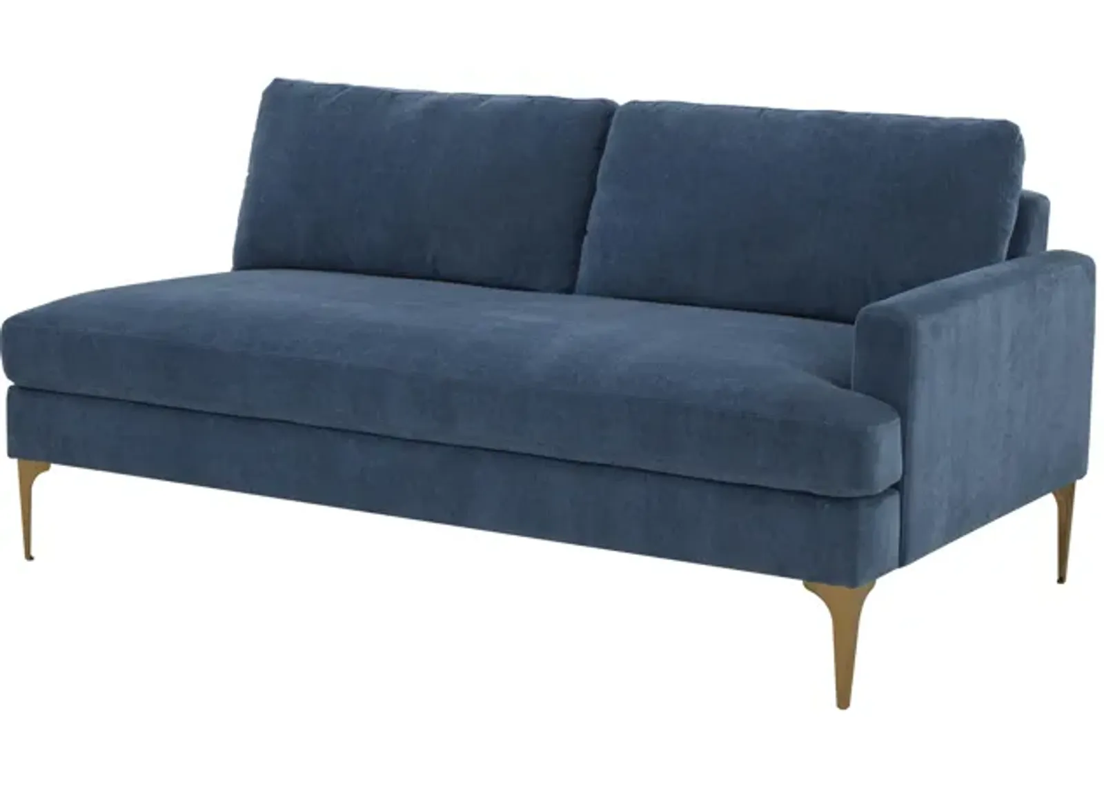 Serena Blue Velvet RAF Loveseat