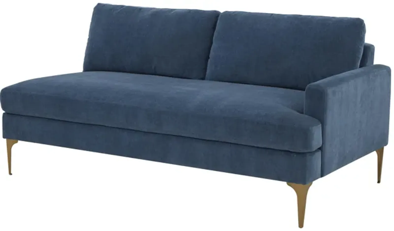 Serena Blue Velvet RAF Loveseat