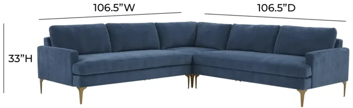 Serena Blue Velvet L-Sectional