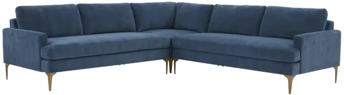 Serena Blue Velvet L-Sectional