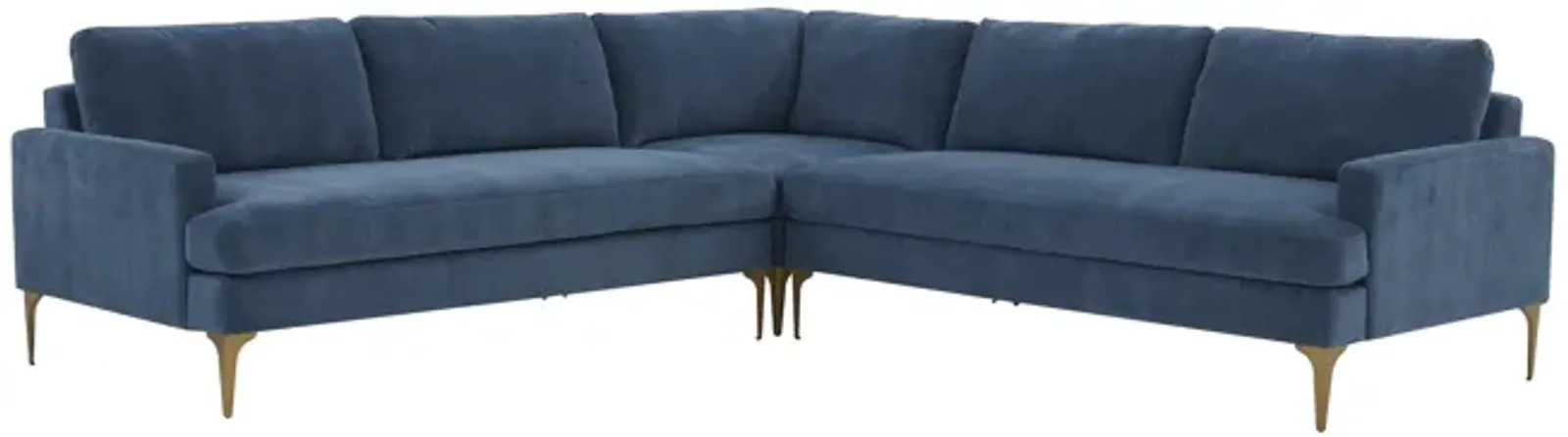 Serena Blue Velvet L-Sectional