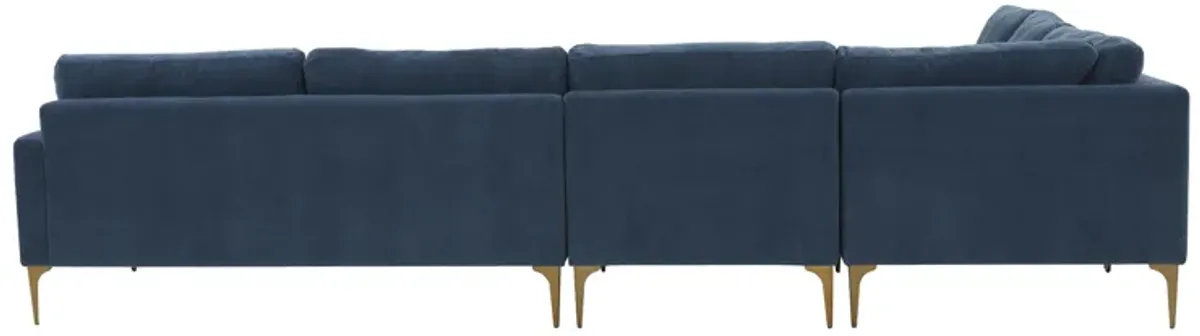 Serena Blue Velvet Large L-Sectional