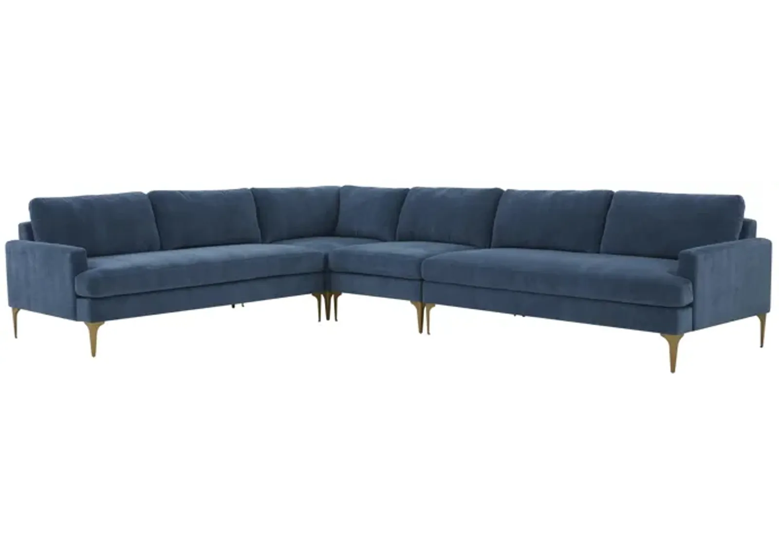 Serena Blue Velvet Large L-Sectional