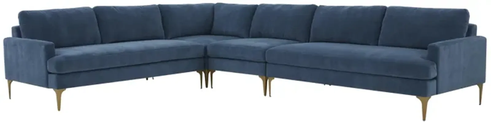 Serena Blue Velvet Large L-Sectional