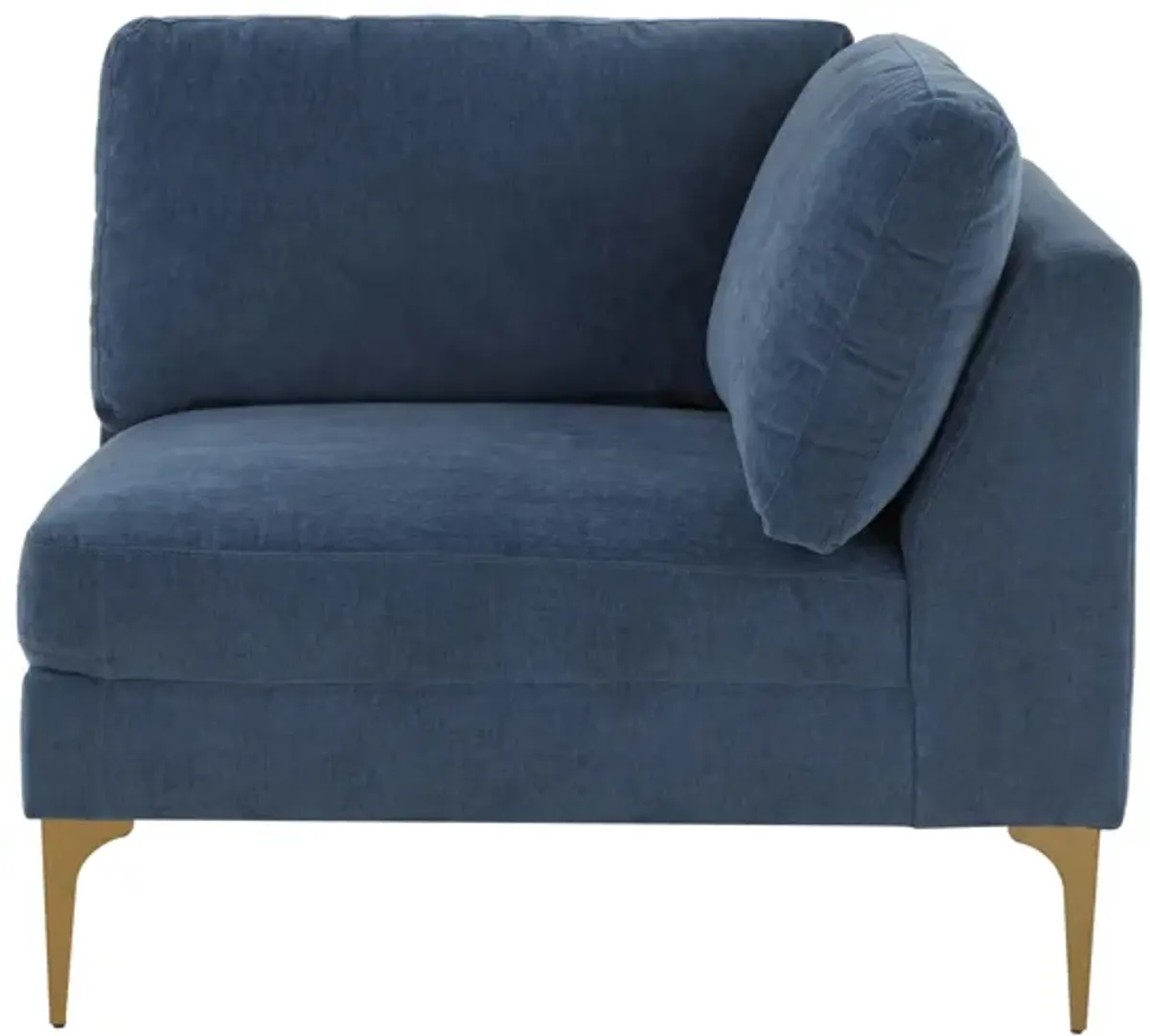 Serena Blue Velvet Corner Seat