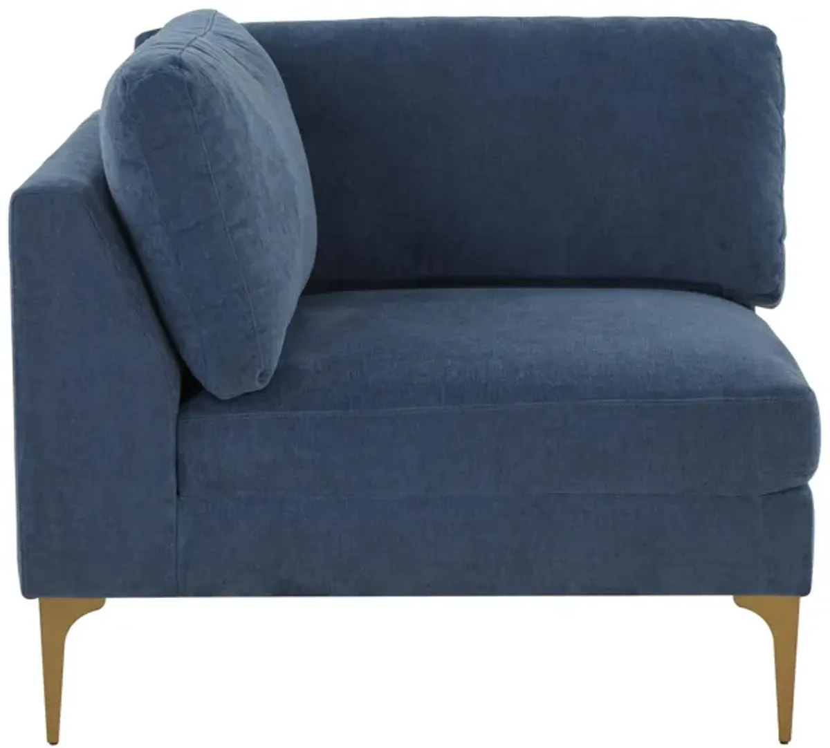 Serena Blue Velvet Corner Seat