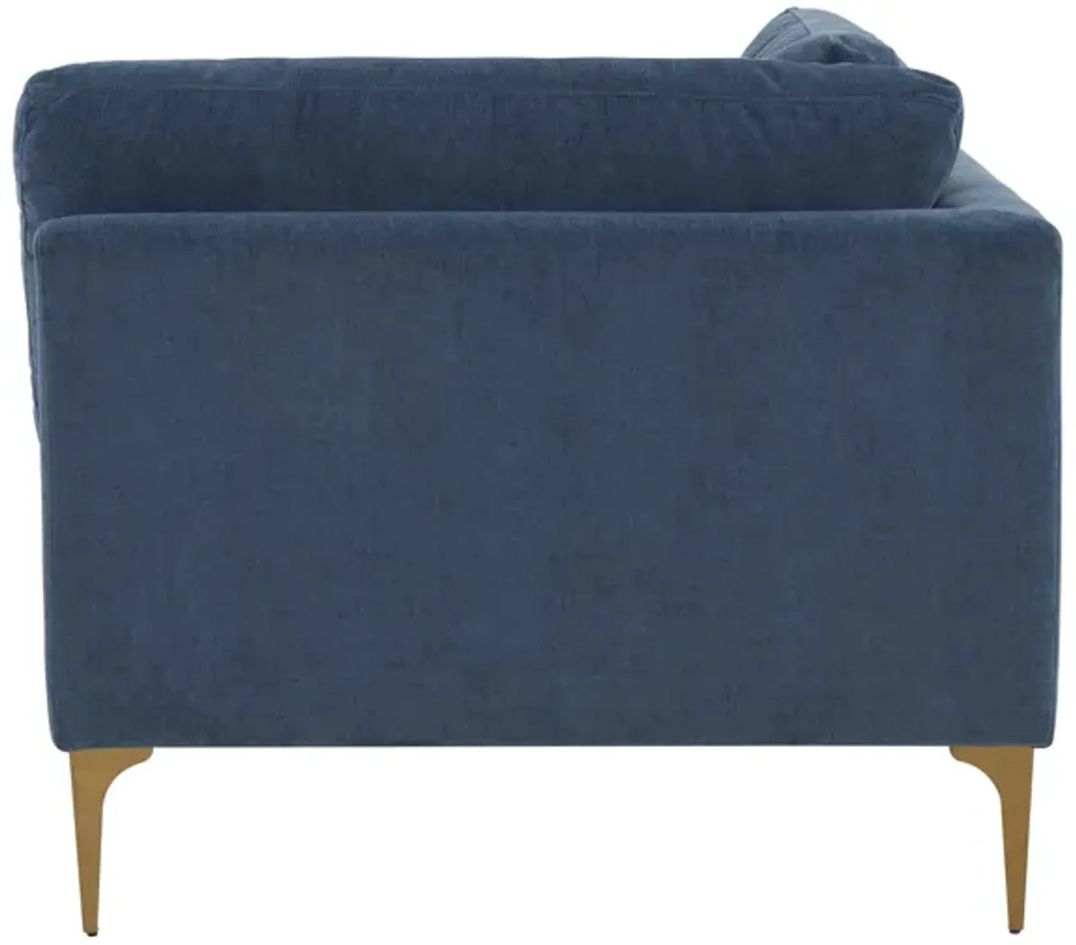 Serena Blue Velvet Corner Seat