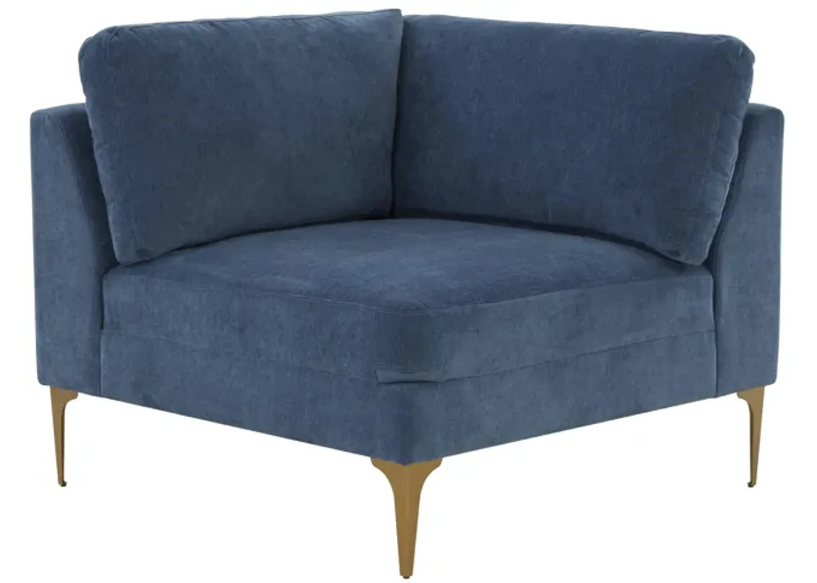 Serena Blue Velvet Corner Seat