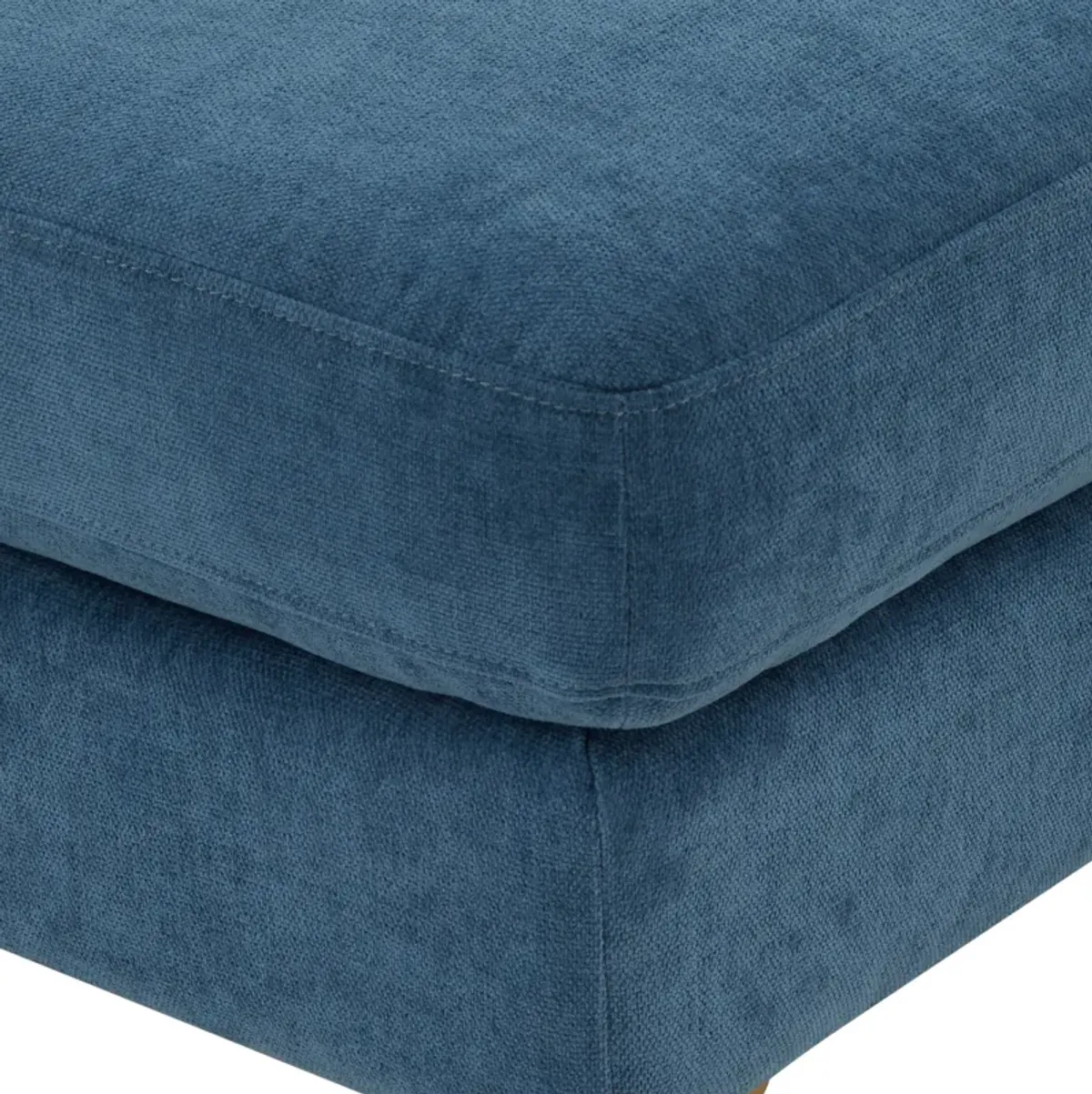 Serena Blue Velvet Ottoman