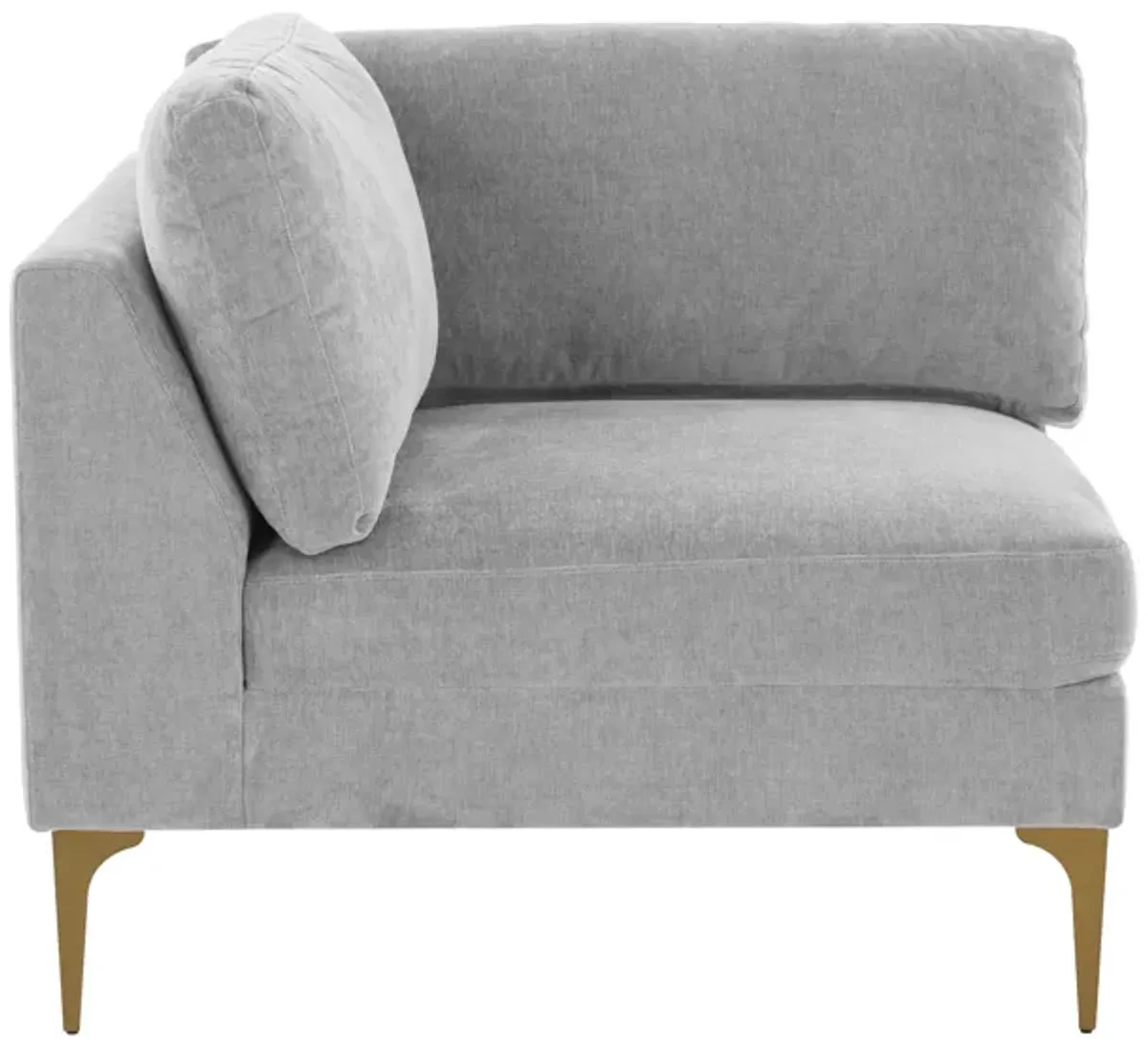 Serena Gray Velvet Armless Chair