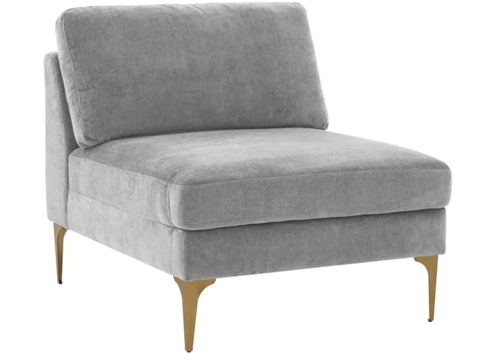 Serena Gray Velvet Armless Chair