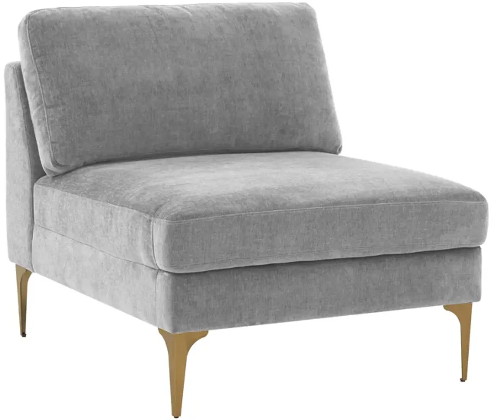 Serena Gray Velvet Armless Chair