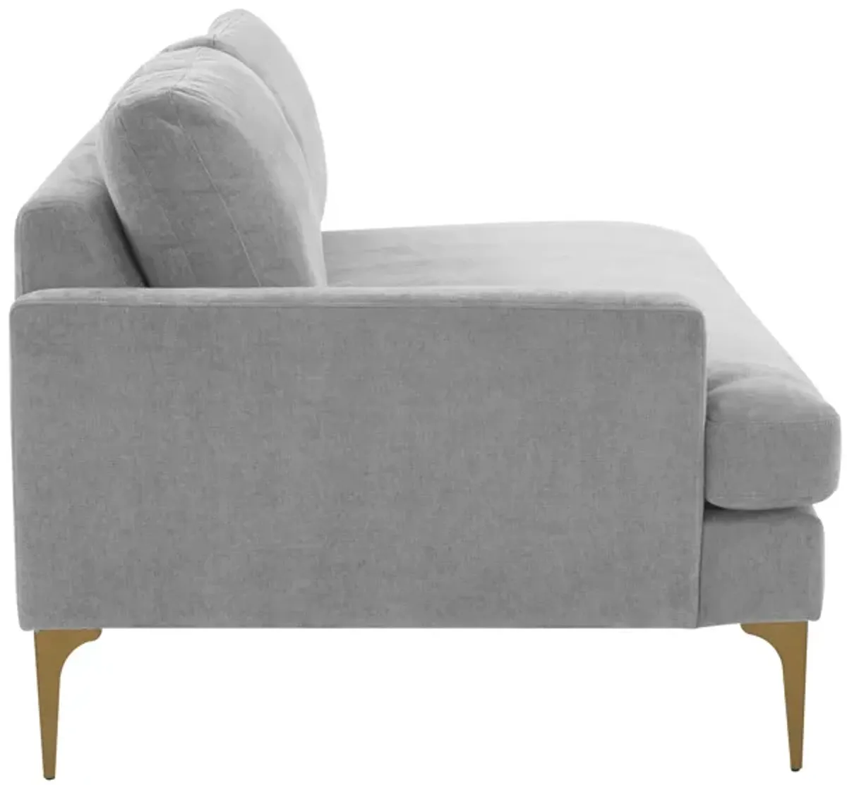 Serena Gray Velvet LAF Loveseat