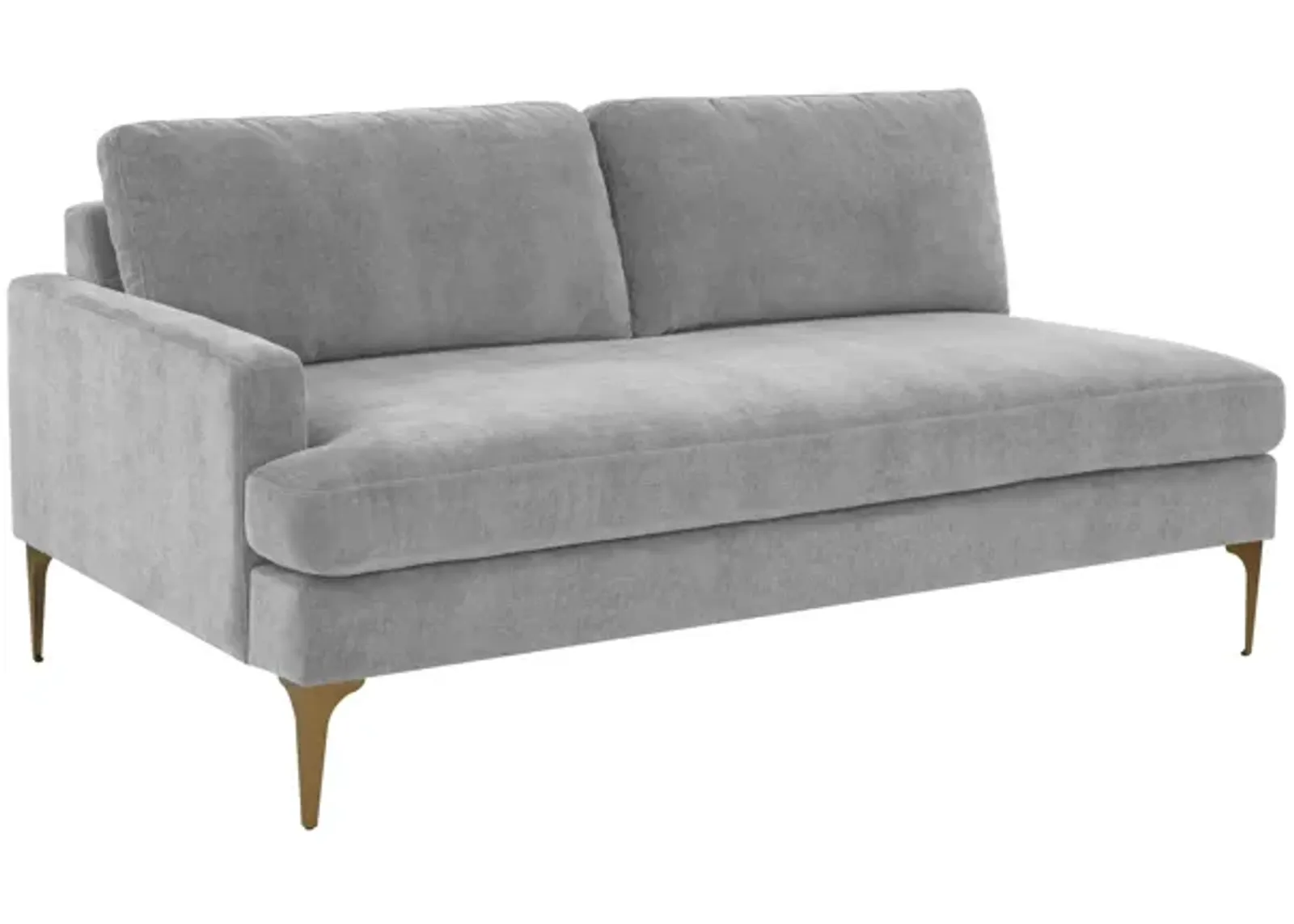 Serena Gray Velvet LAF Loveseat