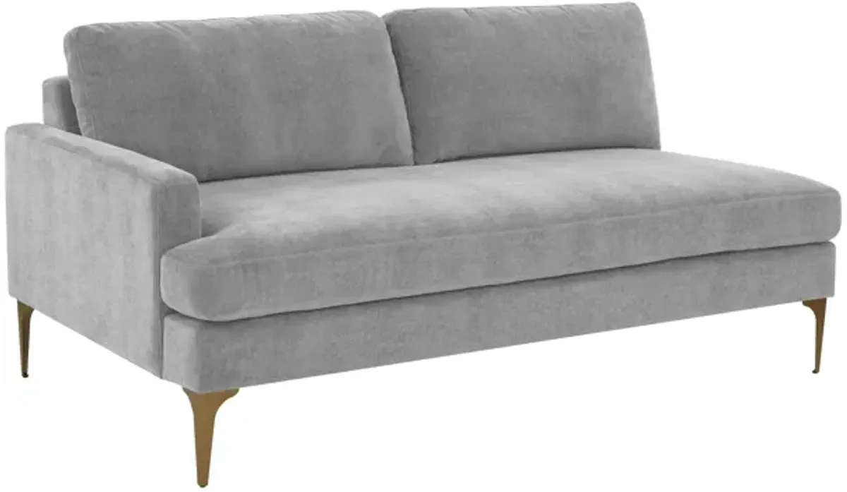 Serena Gray Velvet LAF Loveseat